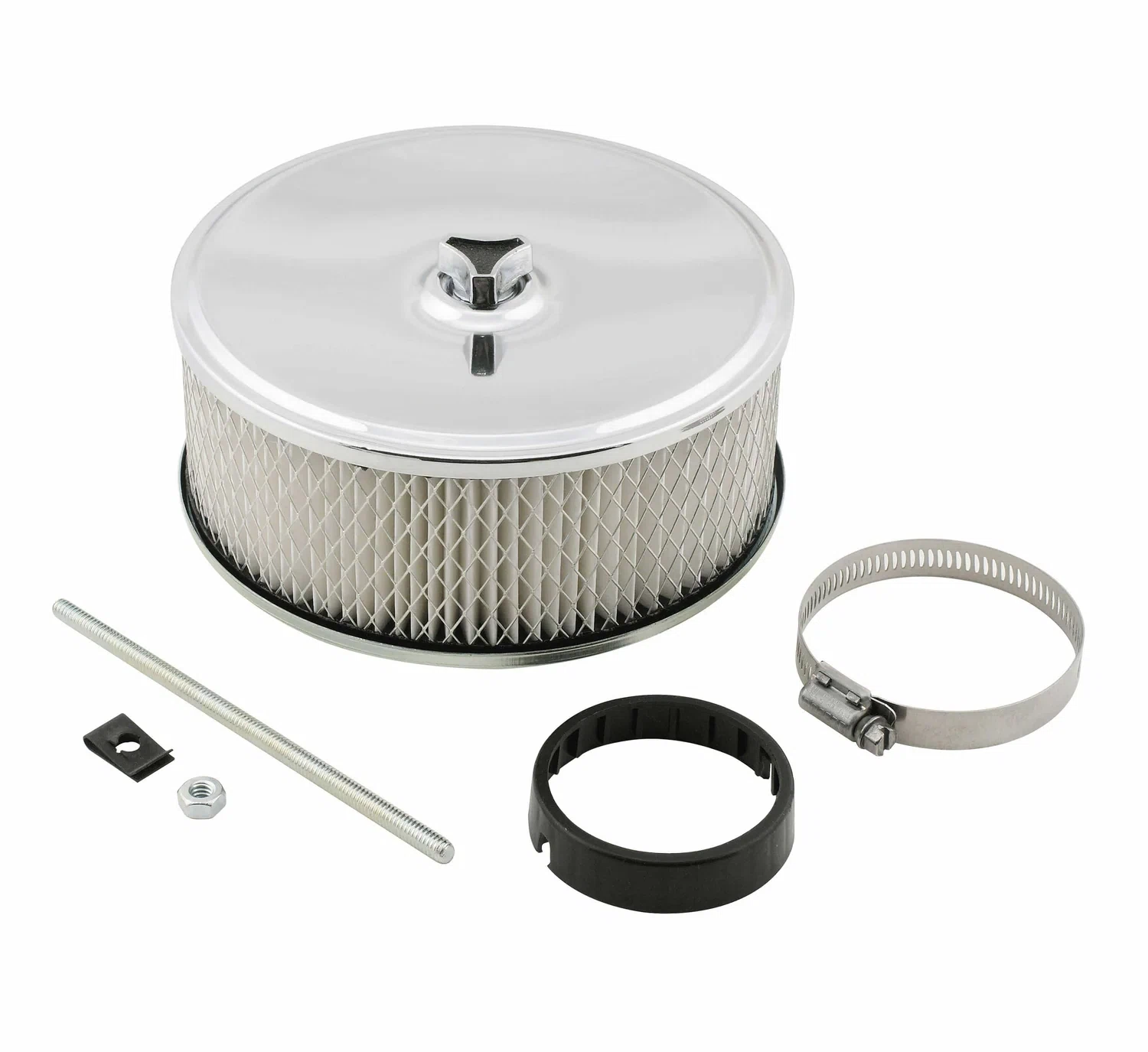 Mr. Gasket Air Filter Assembly - Chrome - 6-1_2 Inch x 3-1_2 Inch - 4350MRG